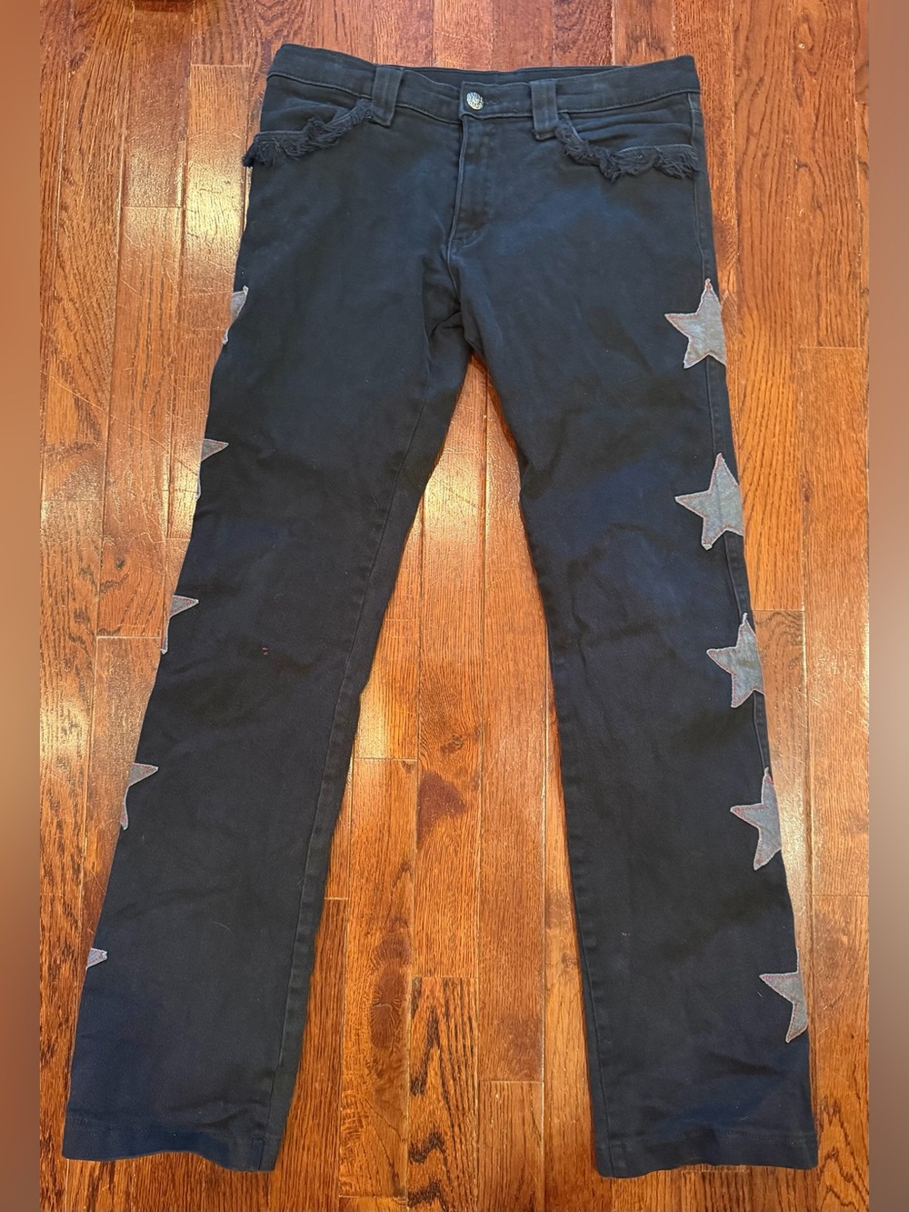 VTG 90s Serious LA Guitar Hero Jeans Black Star Patch Men’s 36 Rockstar Grunge